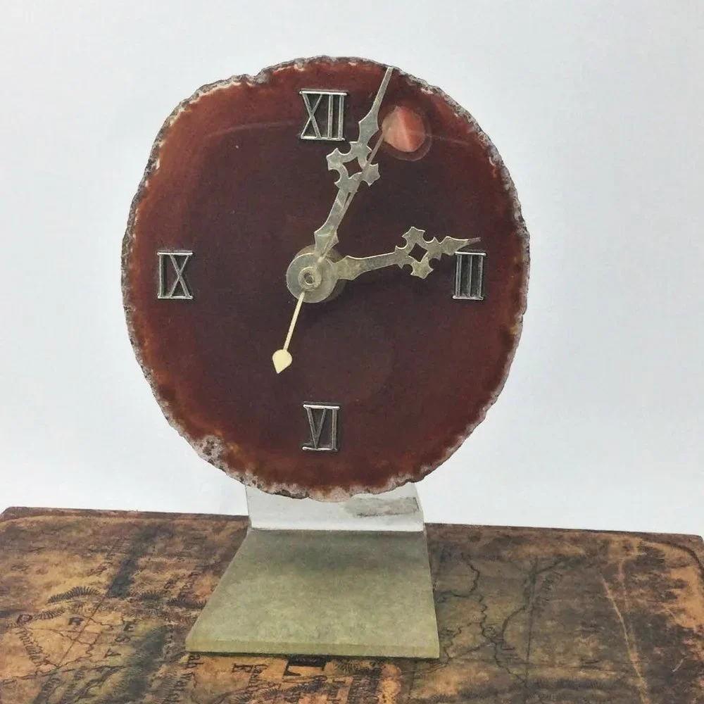 Vintage Agate Quartz Stone Clock